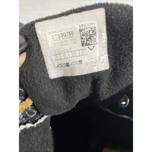 Sperry Black Saltwater Quilted Duck Ankle Boots Womens 8.5 M STS80755 Waterproof - Picture 10 of 11